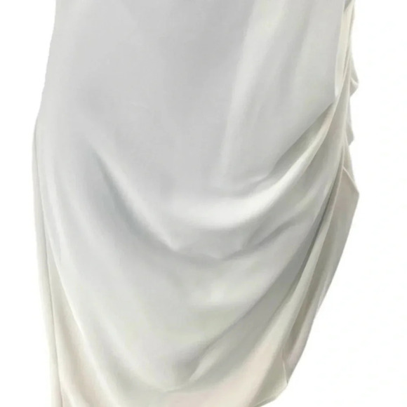 Amanda Uprichard | Maxwell Halterneck Asymmetrical Mini Dress in Ivory Size M - Picture 8 of 12